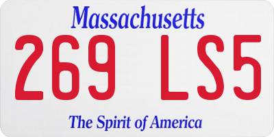 MA license plate 269LS5