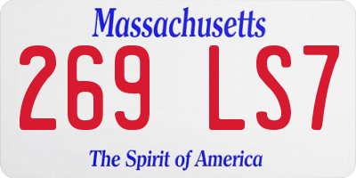 MA license plate 269LS7