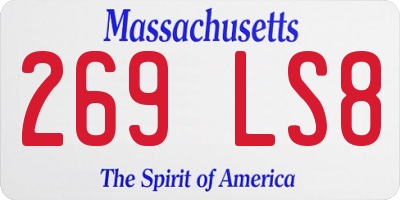 MA license plate 269LS8