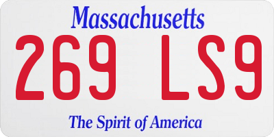 MA license plate 269LS9