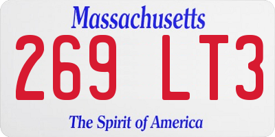 MA license plate 269LT3