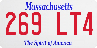 MA license plate 269LT4