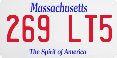 MA license plate 269LT5