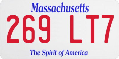 MA license plate 269LT7