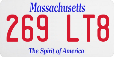 MA license plate 269LT8