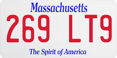 MA license plate 269LT9