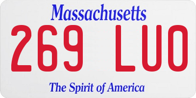 MA license plate 269LU0