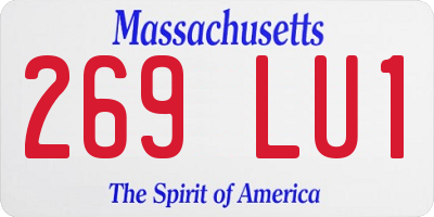 MA license plate 269LU1