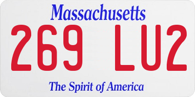 MA license plate 269LU2