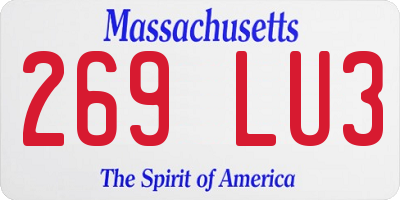 MA license plate 269LU3