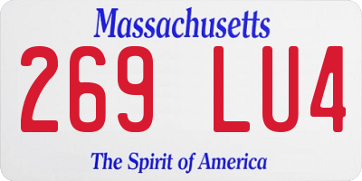 MA license plate 269LU4