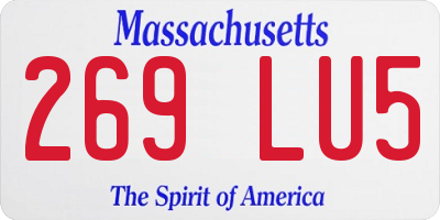 MA license plate 269LU5