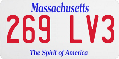 MA license plate 269LV3