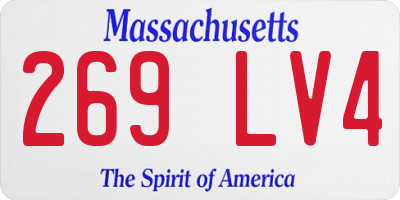 MA license plate 269LV4