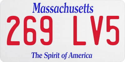 MA license plate 269LV5