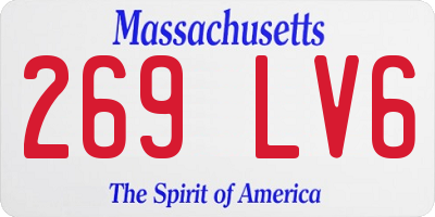 MA license plate 269LV6