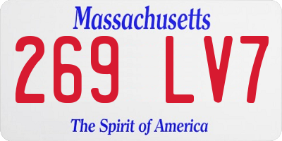 MA license plate 269LV7