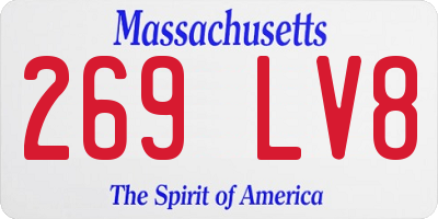 MA license plate 269LV8