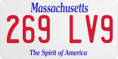 MA license plate 269LV9
