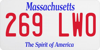 MA license plate 269LW0