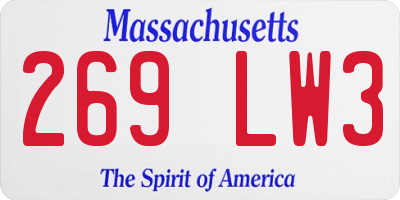 MA license plate 269LW3