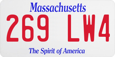 MA license plate 269LW4