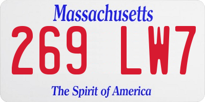MA license plate 269LW7