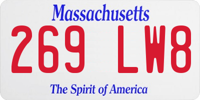 MA license plate 269LW8