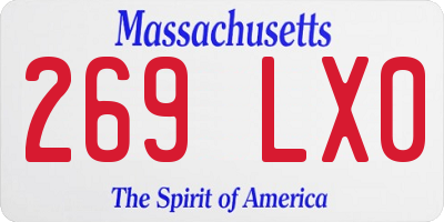 MA license plate 269LX0