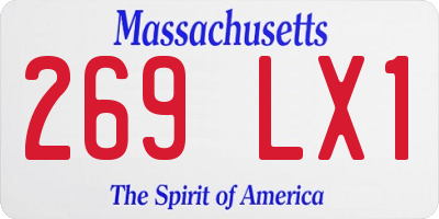 MA license plate 269LX1