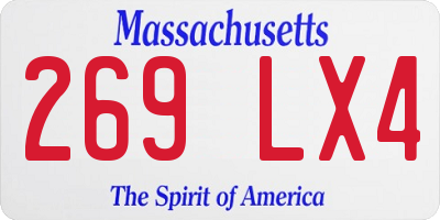 MA license plate 269LX4