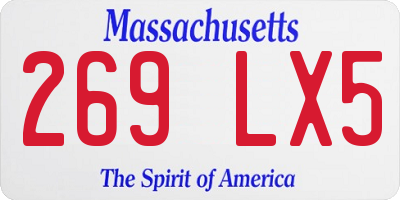 MA license plate 269LX5
