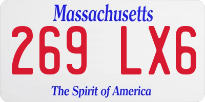 MA license plate 269LX6