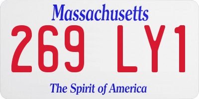 MA license plate 269LY1