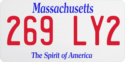 MA license plate 269LY2