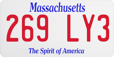 MA license plate 269LY3