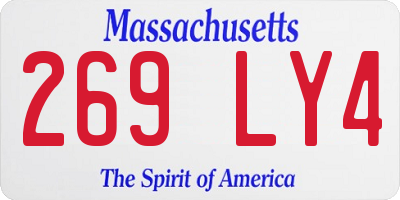 MA license plate 269LY4