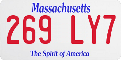 MA license plate 269LY7