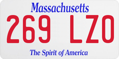 MA license plate 269LZ0