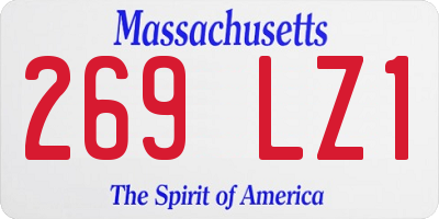 MA license plate 269LZ1
