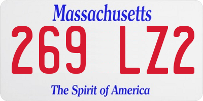 MA license plate 269LZ2