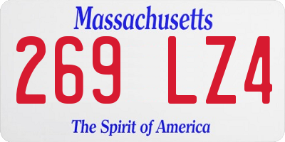MA license plate 269LZ4