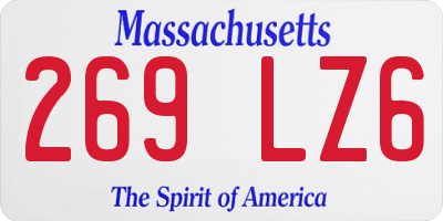 MA license plate 269LZ6