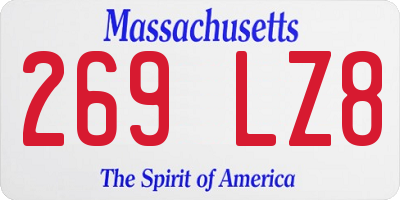 MA license plate 269LZ8
