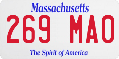 MA license plate 269MA0