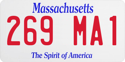 MA license plate 269MA1