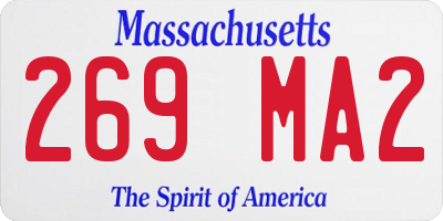 MA license plate 269MA2