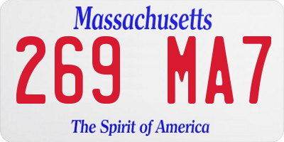 MA license plate 269MA7