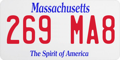 MA license plate 269MA8