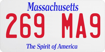 MA license plate 269MA9